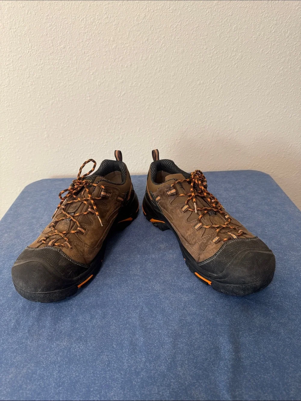 KEEN Brown and Orange Men's Low-Cut Hiking Boots